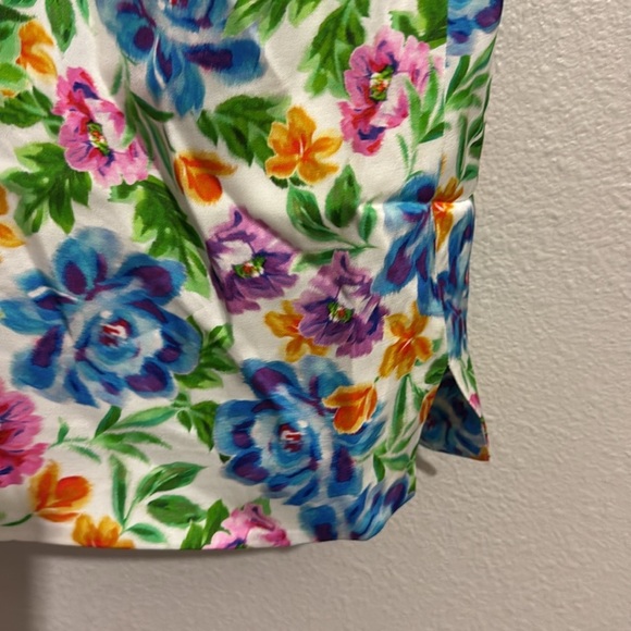 For Love & Lemons Lucy Mini Floral Dress Blue and Yellow Halter Sundress - Picture 5 of 9